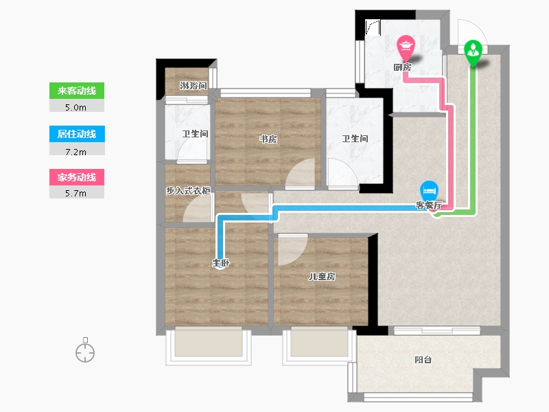 福建省-泉州市-碧桂园溪江月-69.00-户型库-动静线