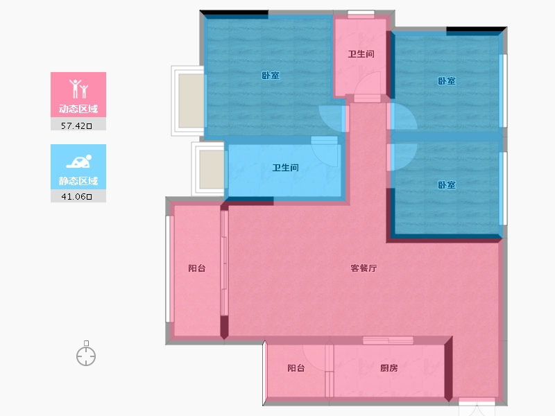 贵州省-毕节市-盛世国际-87.06-户型库-动静分区