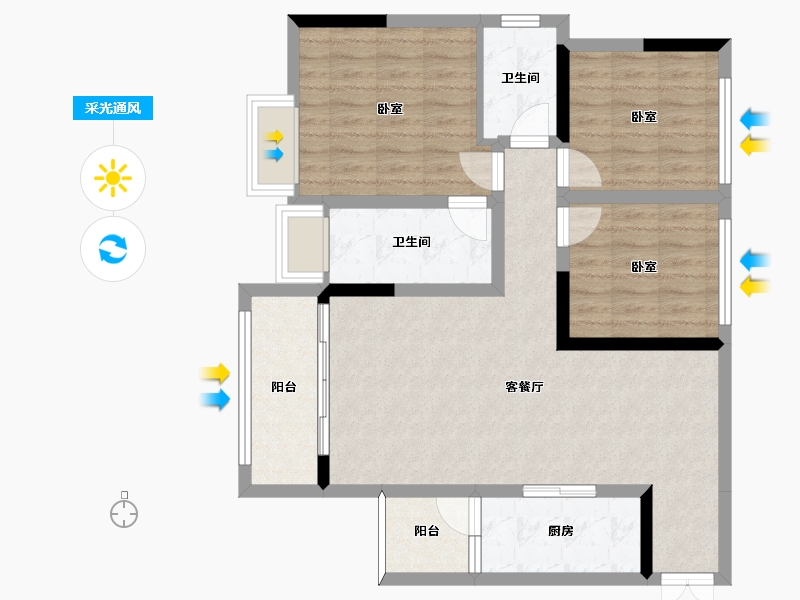 贵州省-毕节市-盛世国际-87.06-户型库-采光通风