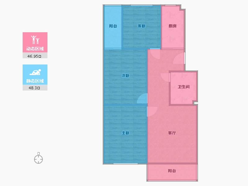 陕西省-西安市-小区房-89.32-户型库-动静分区