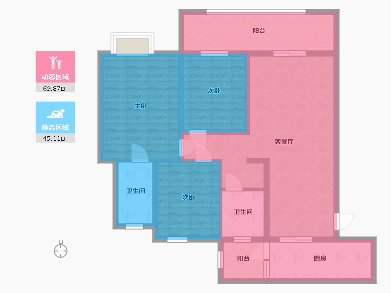 贵州省-铜仁市-万和星城C区-102.03-户型库-动静分区