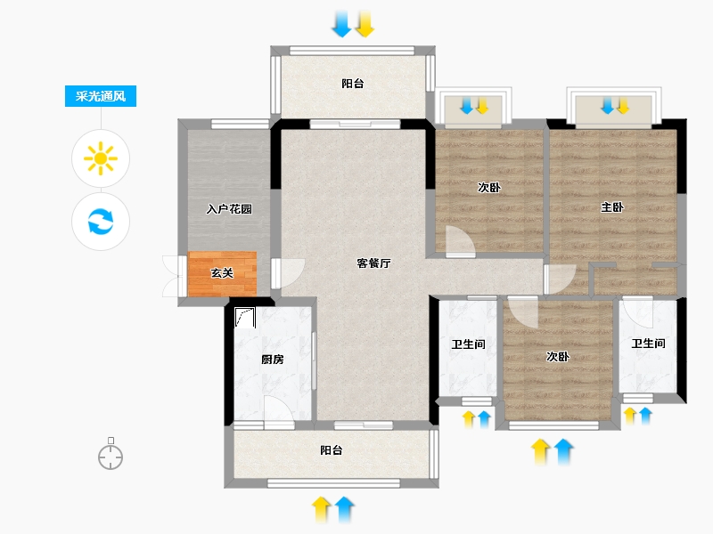 广东省-江门市-君汇上城-98.23-户型库-采光通风