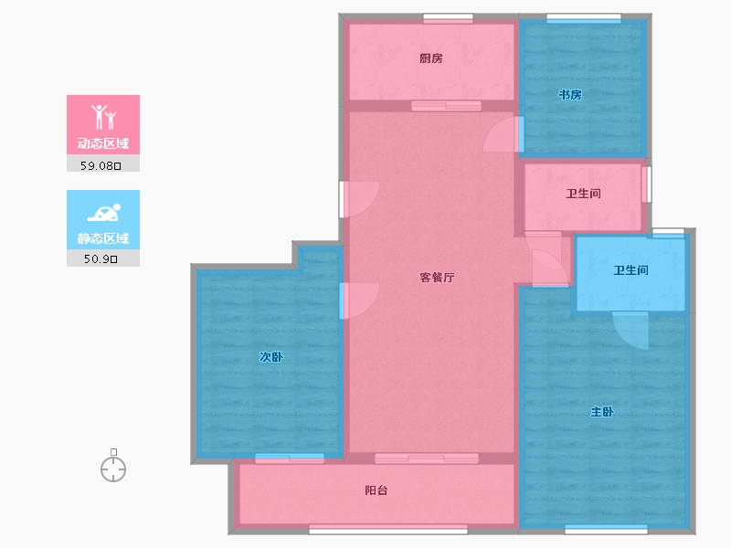 江苏省-徐州市-弘阳结庐-99.00-户型库-动静分区