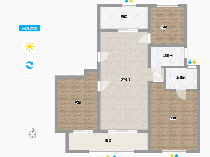 江苏省-徐州市-弘阳结庐-99.00-户型库-采光通风