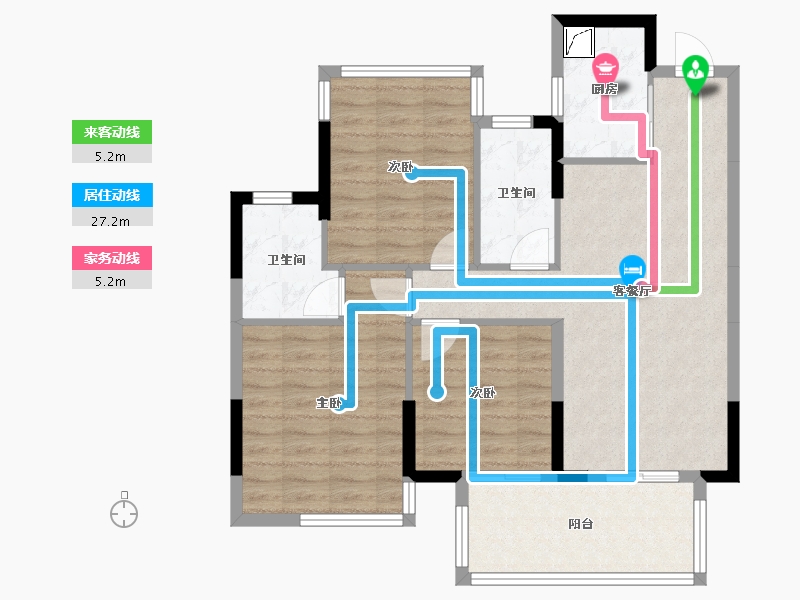 广西壮族自治区-南宁市-盛天领秀府-83.84-户型库-动静线