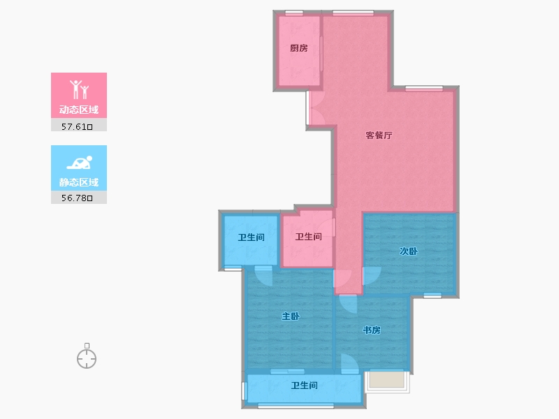 浙江省-温州市-同人欣园-104.06-户型库-动静分区