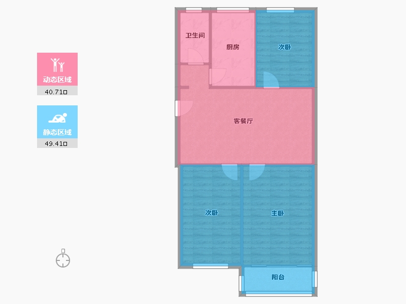 江苏省-南京市-广东路-82.77-户型库-动静分区