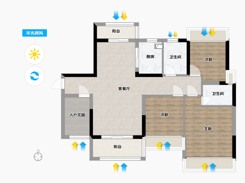 广东省-佛山市-藏珑华府-88.03-户型库-采光通风