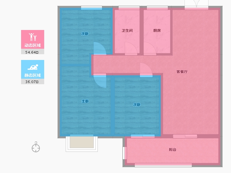 山东省-青岛市-润锦中央美地-80.87-户型库-动静分区