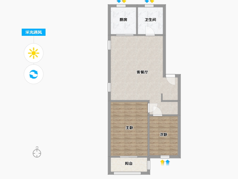 江苏省-常州市-中凉新村-67.64-户型库-采光通风