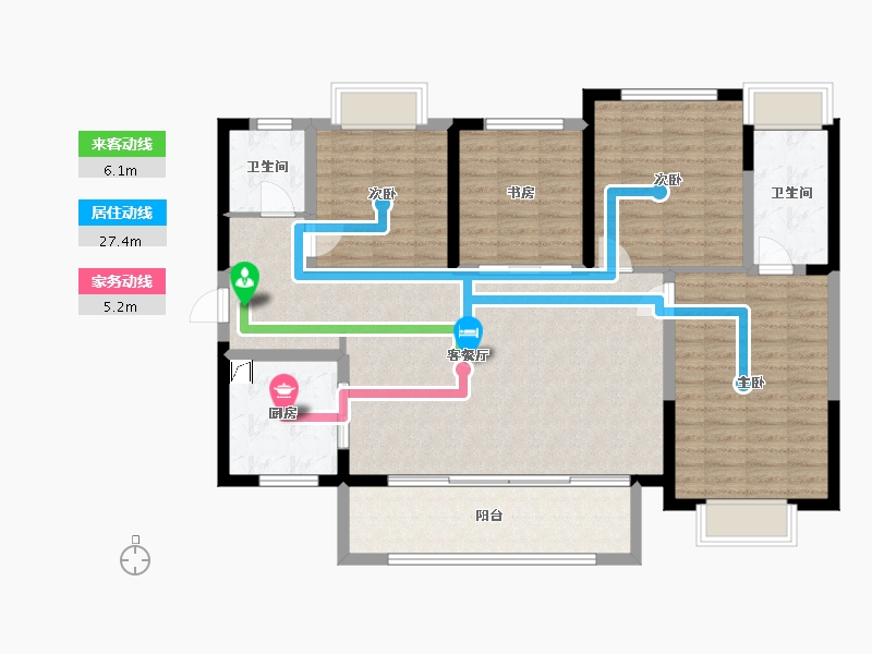 贵州省-贵阳市-新城玺悦台-120.00-户型库-动静线