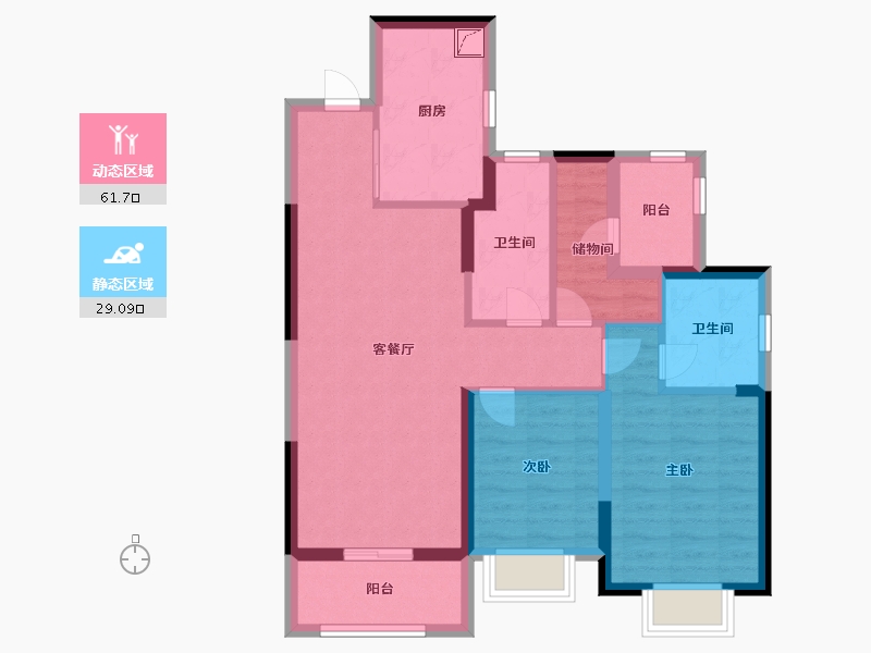 广东省-江门市-台山雅居乐微星-80.00-户型库-动静分区