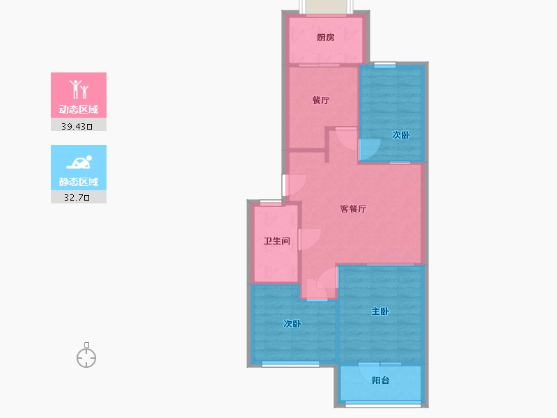 山东省-烟台市-抹直口政府家属楼-64.85-户型库-动静分区