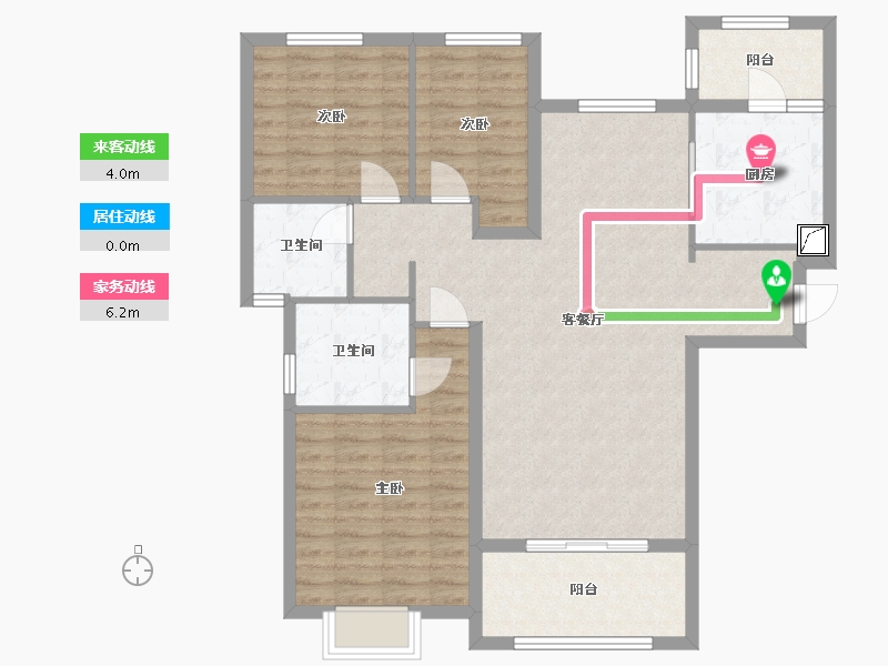 山东省-淄博市-林溪郡-103.00-户型库-动静线