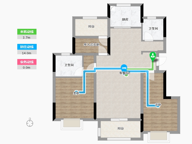 浙江省-宁波市-中房奥体未来城-99.70-户型库-动静线