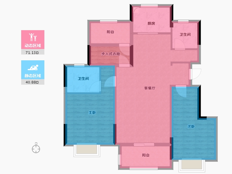 浙江省-宁波市-中房奥体未来城-99.70-户型库-动静分区