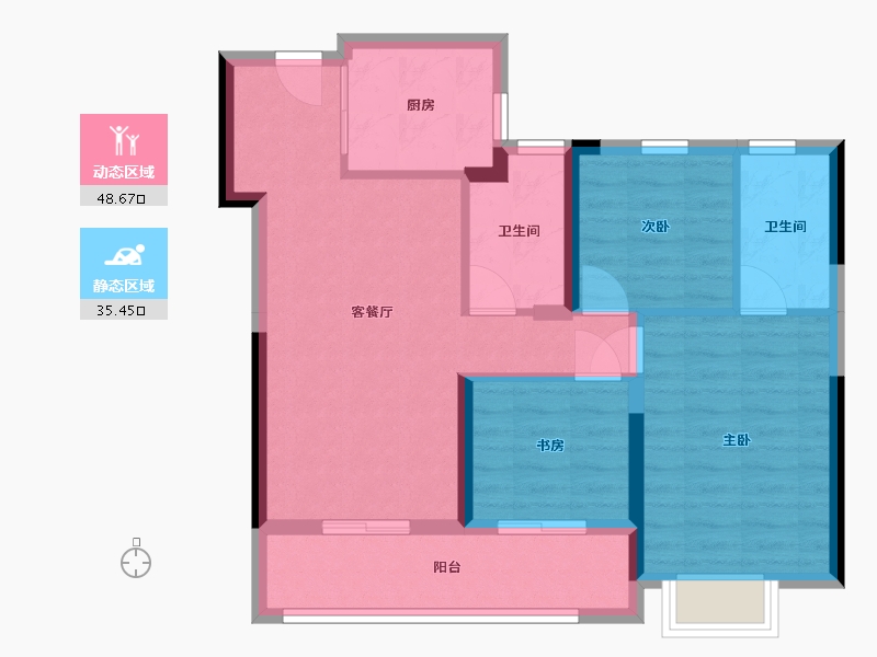 四川省-南充市-蓬安-74.88-户型库-动静分区