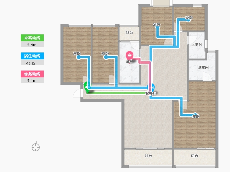 广东省-深圳市-华业玫瑰郡-132.64-户型库-动静线