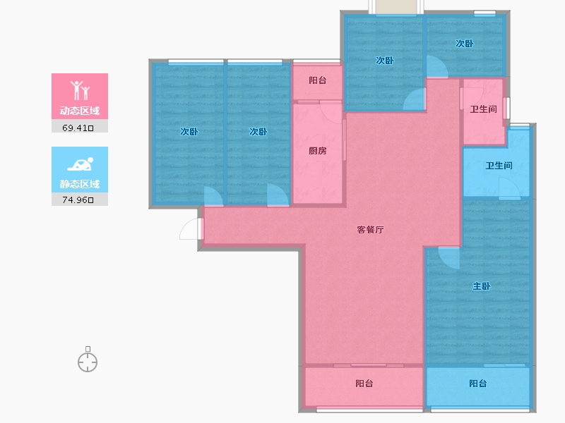 广东省-深圳市-华业玫瑰郡-132.64-户型库-动静分区