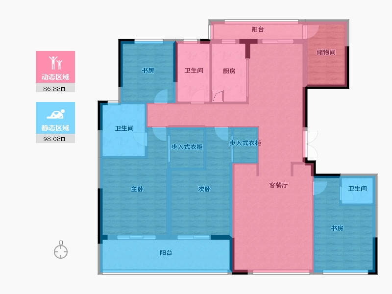 河南省-郑州市-蓝城-167.09-户型库-动静分区