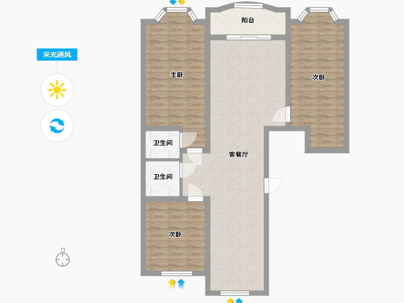 河北省-邢台市-恒宇社区-101.91-户型库-采光通风