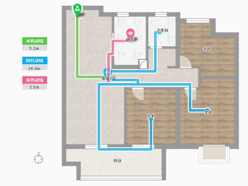 江苏省-苏州市-新城悦隽华庭-75.00-户型库-动静线