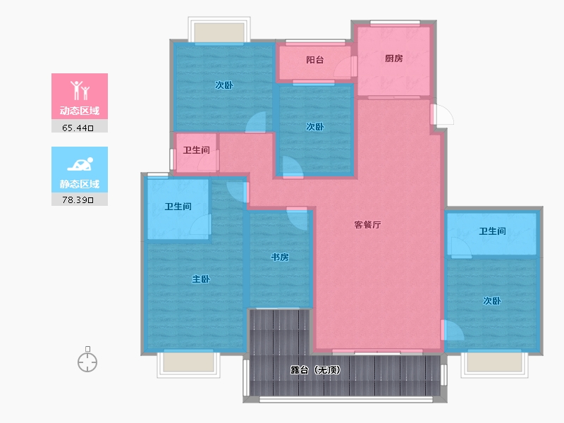 云南省-大理白族自治州-宾川-144.72-户型库-动静分区