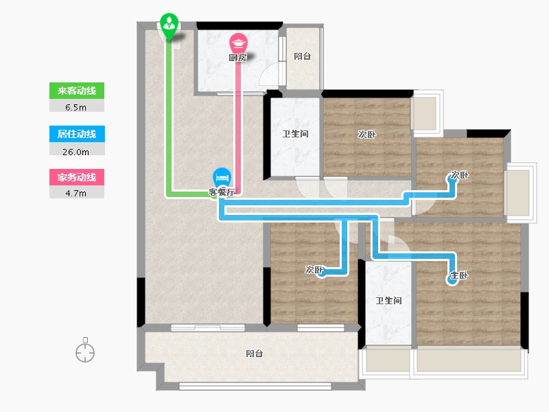 广东省-梅州市-客天下和府-106.40-户型库-动静线