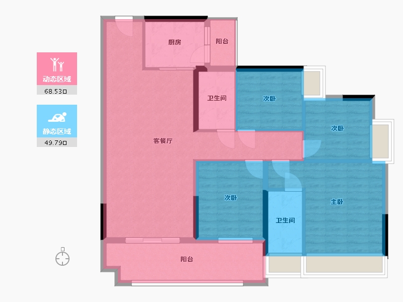 广东省-梅州市-客天下和府-106.40-户型库-动静分区