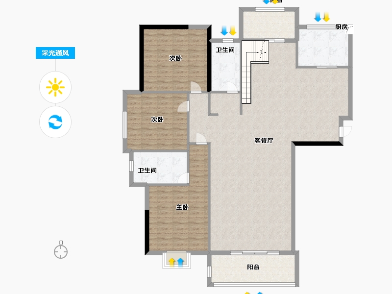 福建省-泉州市-湖东花苑-156.00-户型库-采光通风