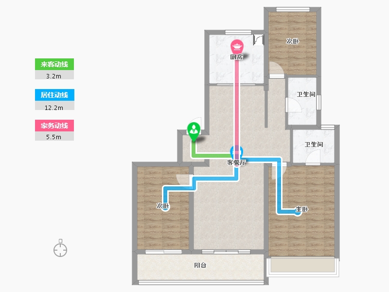 陕西省-西安市-龙湖景粼天序-99.59-户型库-动静线