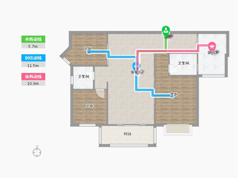 湖北省-武汉市-科技村小区-107.74-户型库-动静线