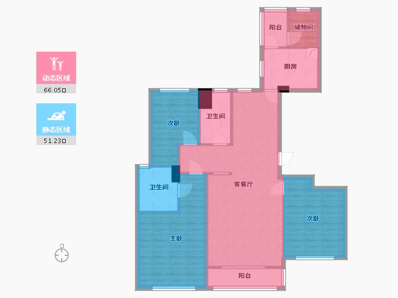 湖北省-武汉市-泛海国际芸海园-105.47-户型库-动静分区