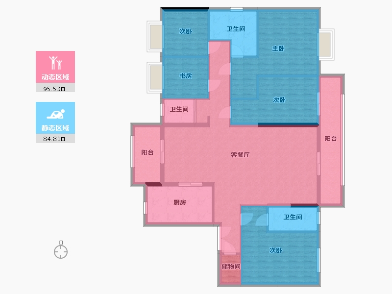 广东省-梅州市-蕉岭碧桂园滨江壹号-163.78-户型库-动静分区