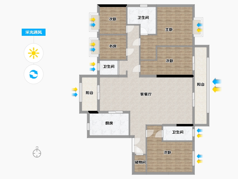 广东省-梅州市-蕉岭碧桂园滨江壹号-163.78-户型库-采光通风