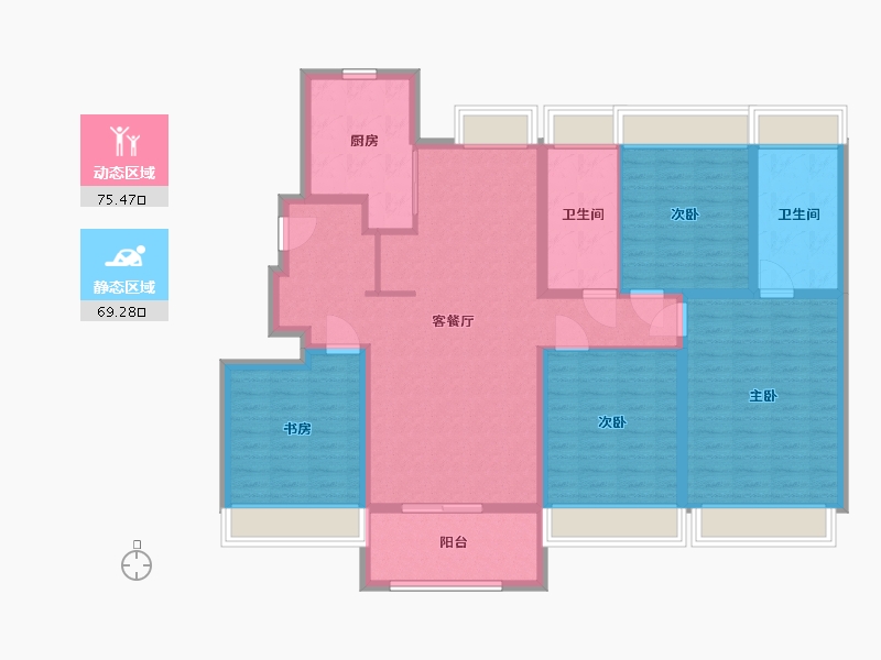 江苏省-苏州市-科技城金茂府-130.00-户型库-动静分区