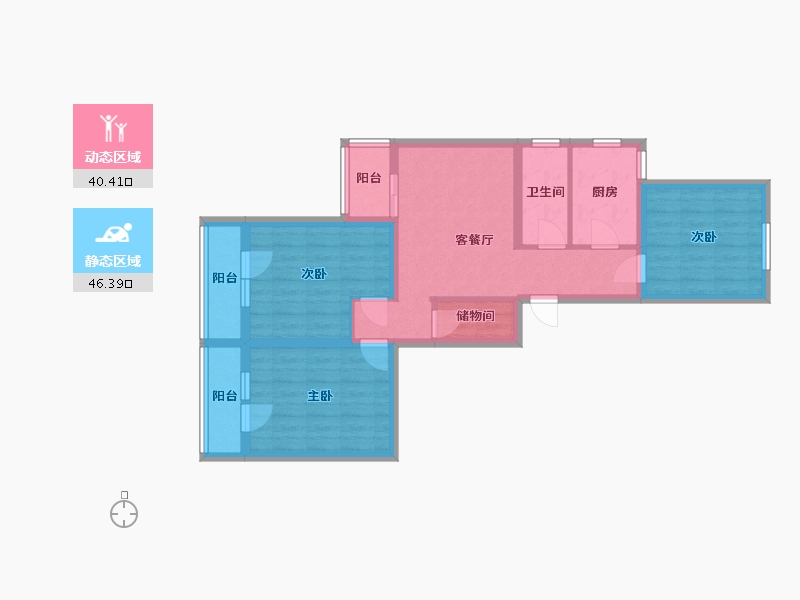 北京-北京市-怡海花园恒丰园-75.63-户型库-动静分区