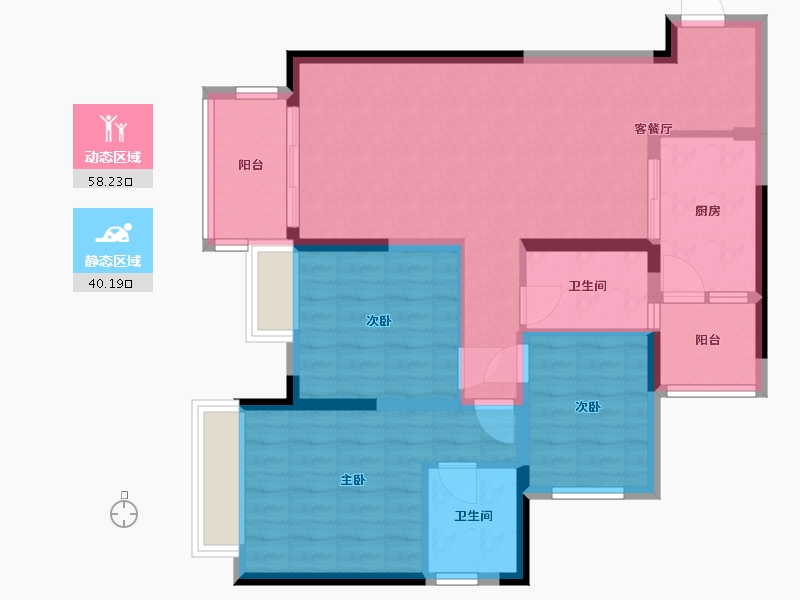 重庆-重庆市-金科·天元道-87.62-户型库-动静分区