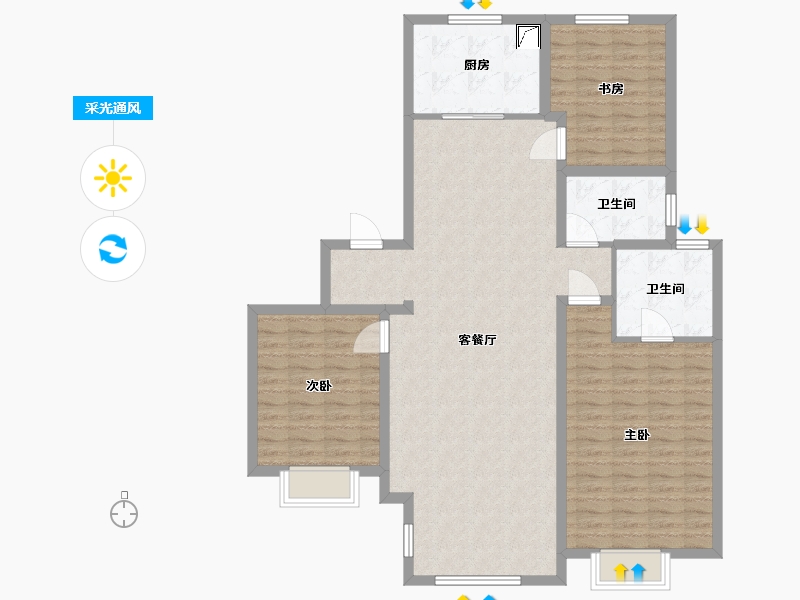 山西省-太原市-新城吾悦首府-119.58-户型库-采光通风