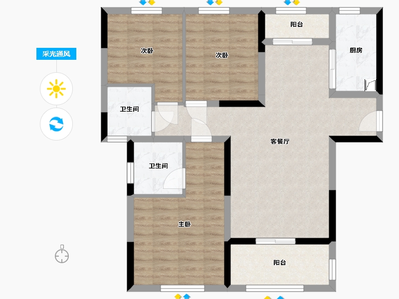 四川省-成都市-成都ICC-84.26-户型库-采光通风