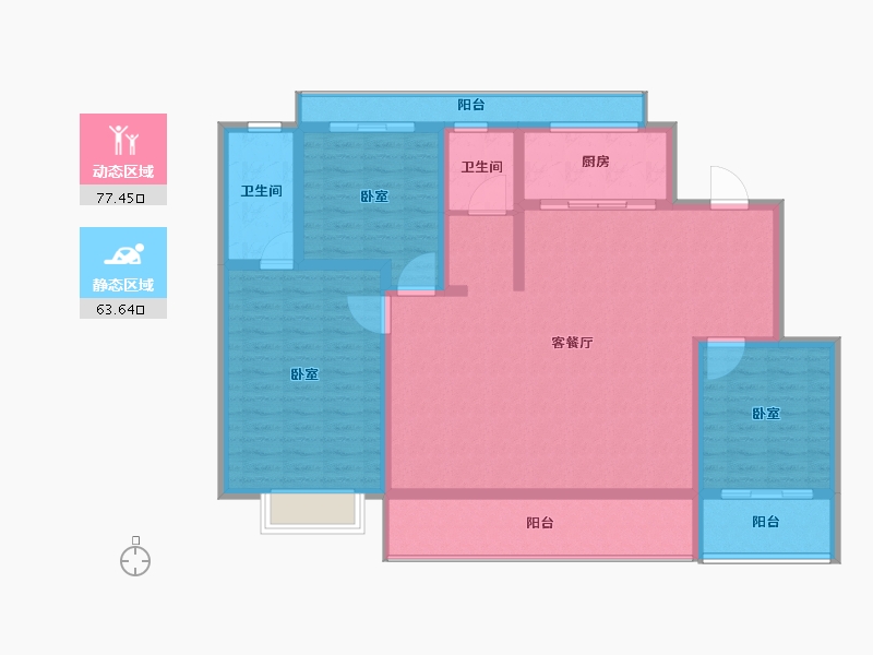 山东省-德州市-崇德园-126.64-户型库-动静分区