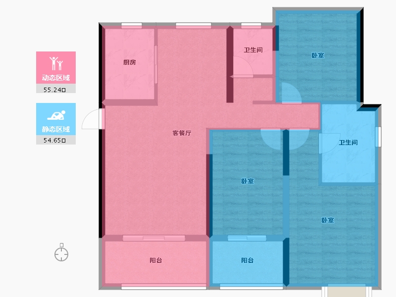 湖北省-襄阳市-东津世纪-98.07-户型库-动静分区