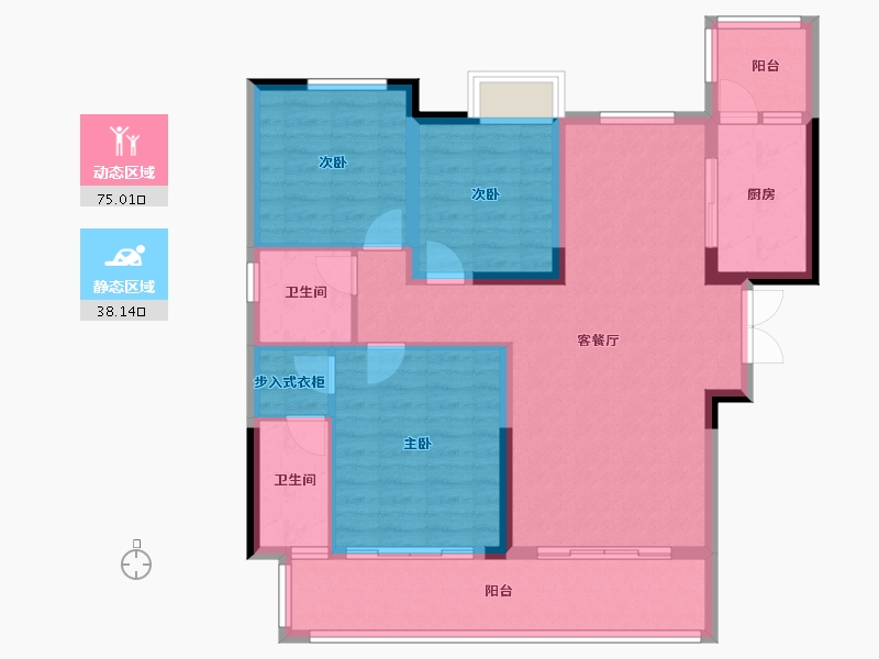 陕西省-汉中市-锦湖城市之星-101.78-户型库-动静分区