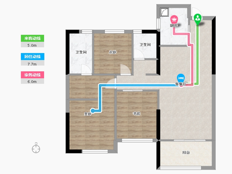 湖北省-十堰市-汉江璟城-80.00-户型库-动静线