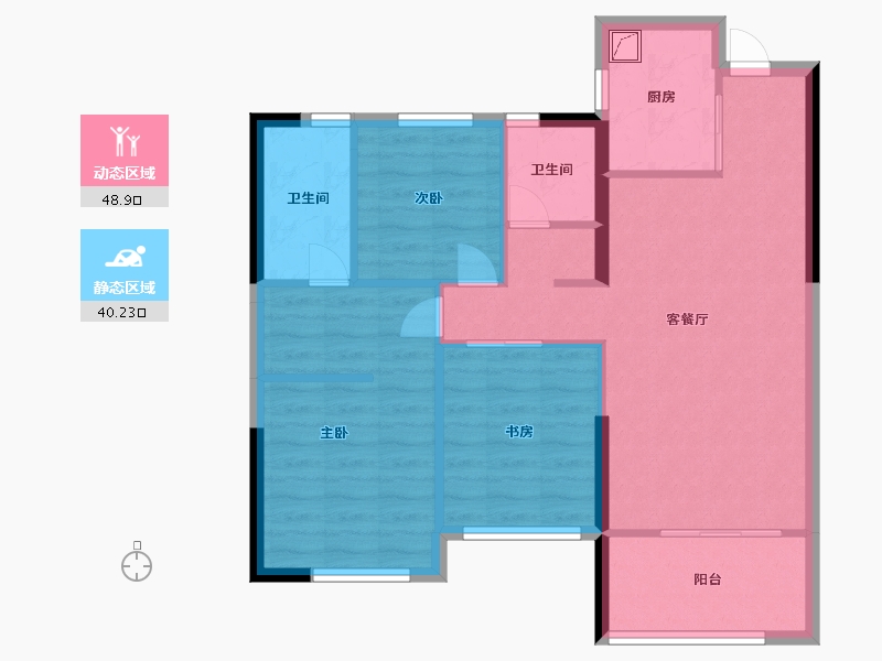 湖北省-十堰市-汉江璟城-80.00-户型库-动静分区