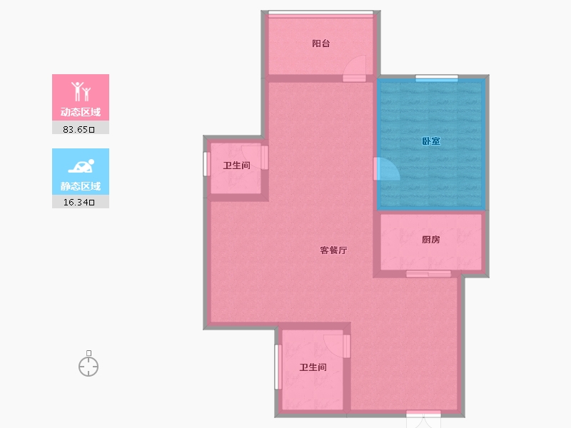 福建省-福州市-龙州公寓-89.99-户型库-动静分区