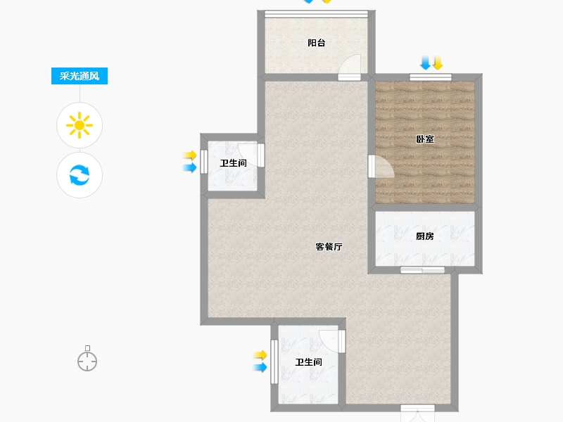 福建省-福州市-龙州公寓-89.99-户型库-采光通风