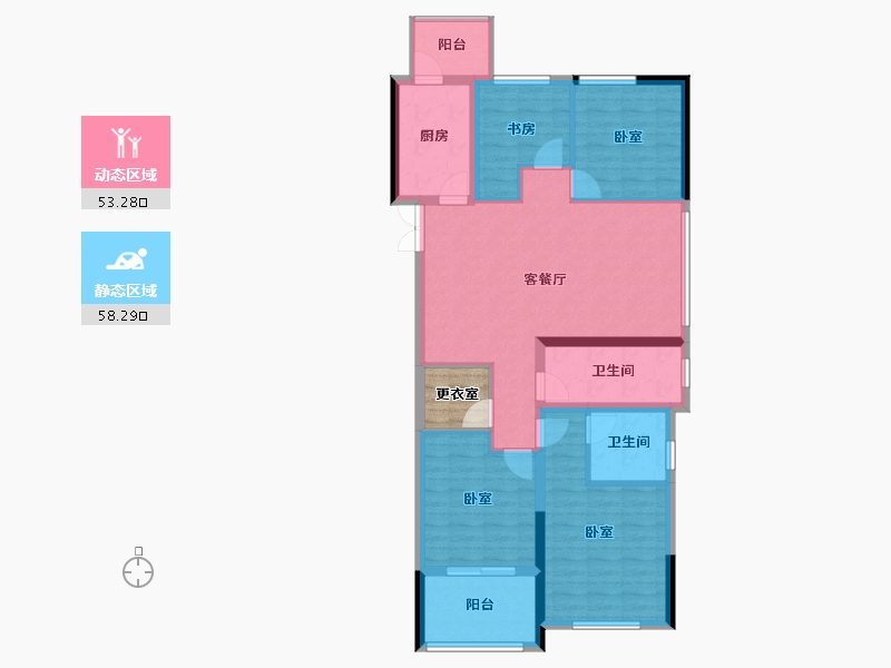 浙江省-丽水市-晶茂小区-103.03-户型库-动静分区