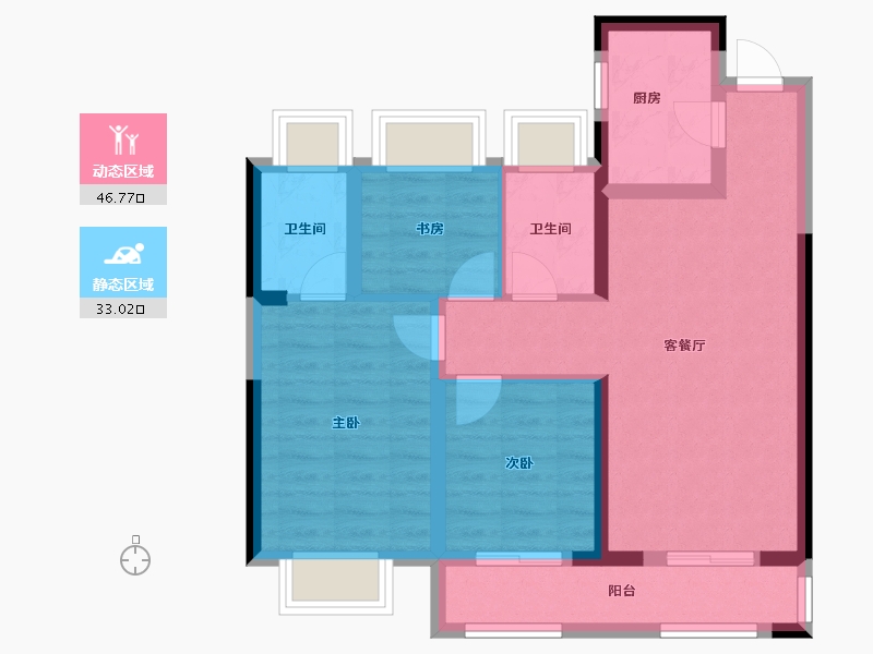 湖北省-武汉市-金拓银湖时代-70.27-户型库-动静分区