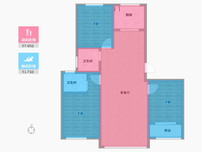 陕西省-宝鸡市-宝鸡如园-98.01-户型库-动静分区